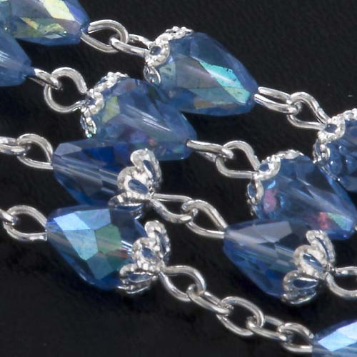 Rosenkranz blaue Perlen tropfenförmige, Kristall 6x10 mm 4