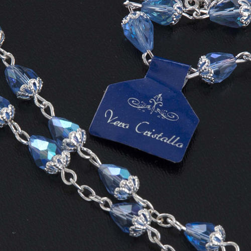 Rosenkranz blaue Perlen tropfenförmige, Kristall 6x10 mm 6