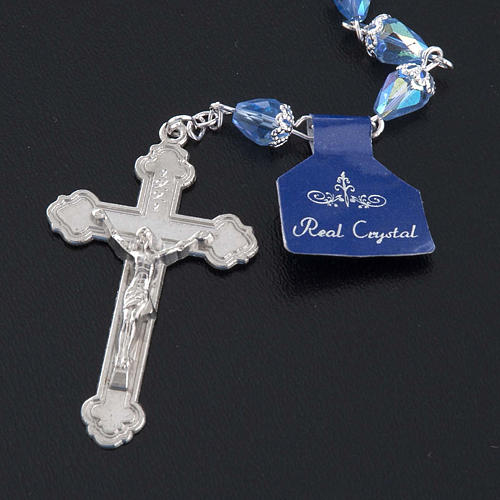 Rosary beads in crystal, with blue drops 5
