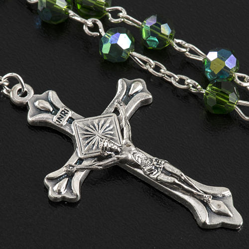 Rosary beads in crystal, 6mm, green 5