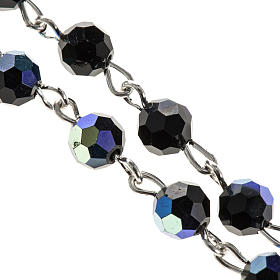 Rosenkranz schwarze Perlen Kristall 6 mm