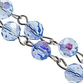 Rosenkranz himmelblaue Perlen Kristall 6 mm
