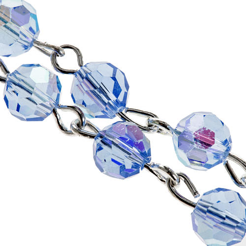 Rosenkranz himmelblaue Perlen Kristall 6 mm 2