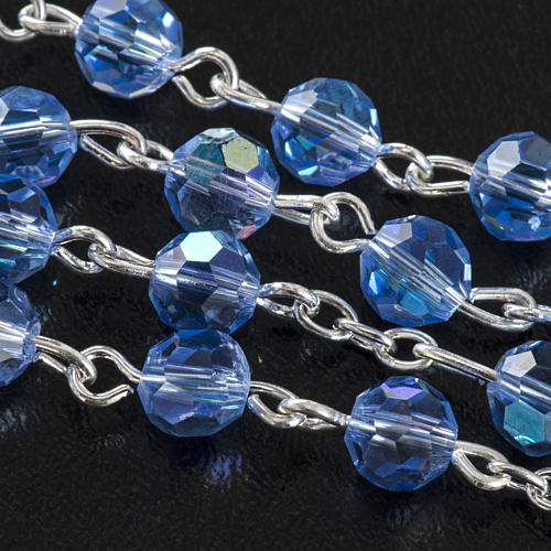 Rosary beads in crystal, 6mm, light blue 5