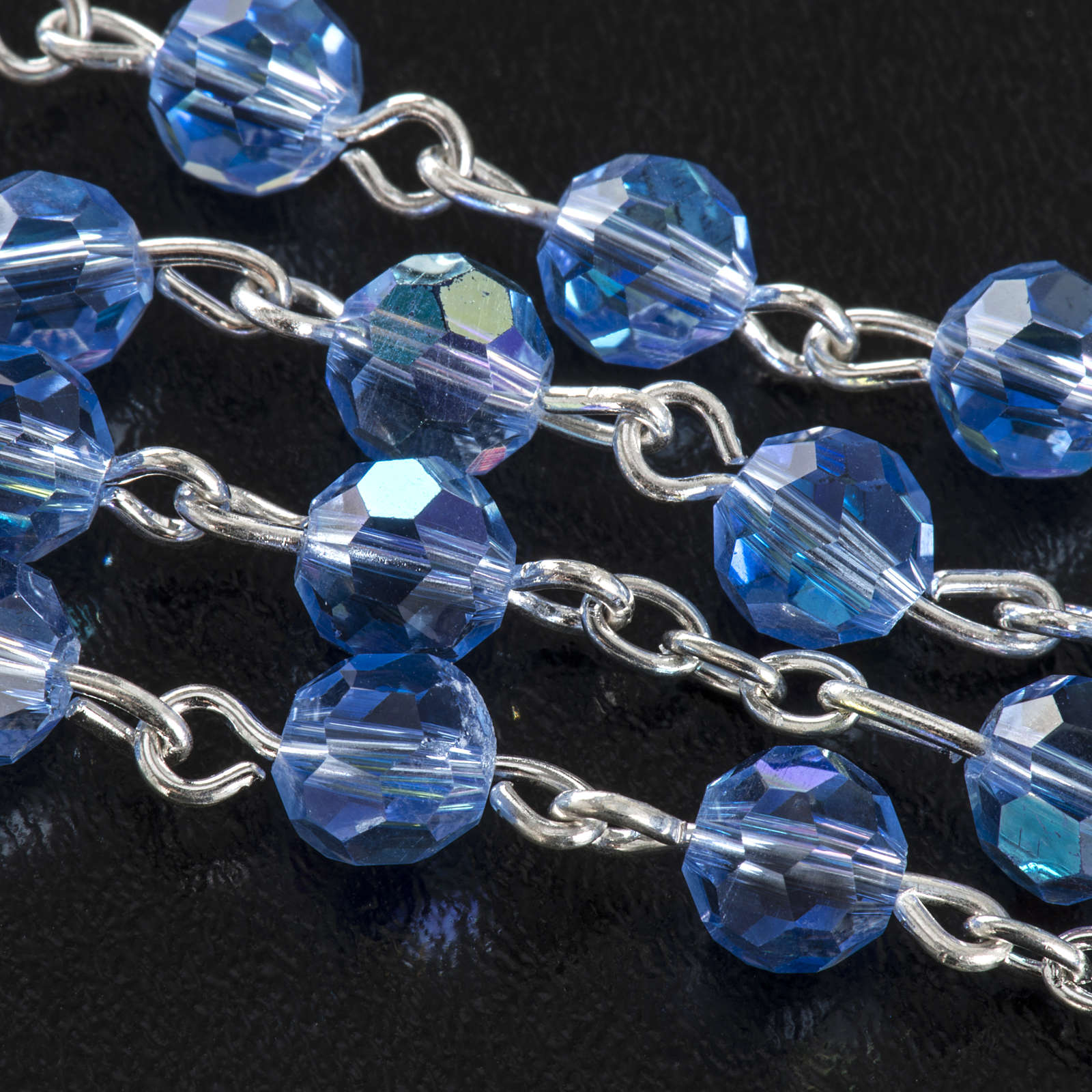 Rosary beads in crystal, 6mm, light blue | online sales on HOLYART.com