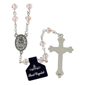 Rosary beads in crystal, 6mm, pink