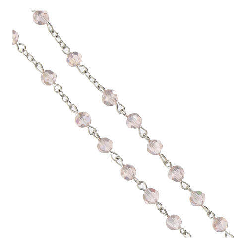 Rosary beads in crystal, 6mm, pink 3