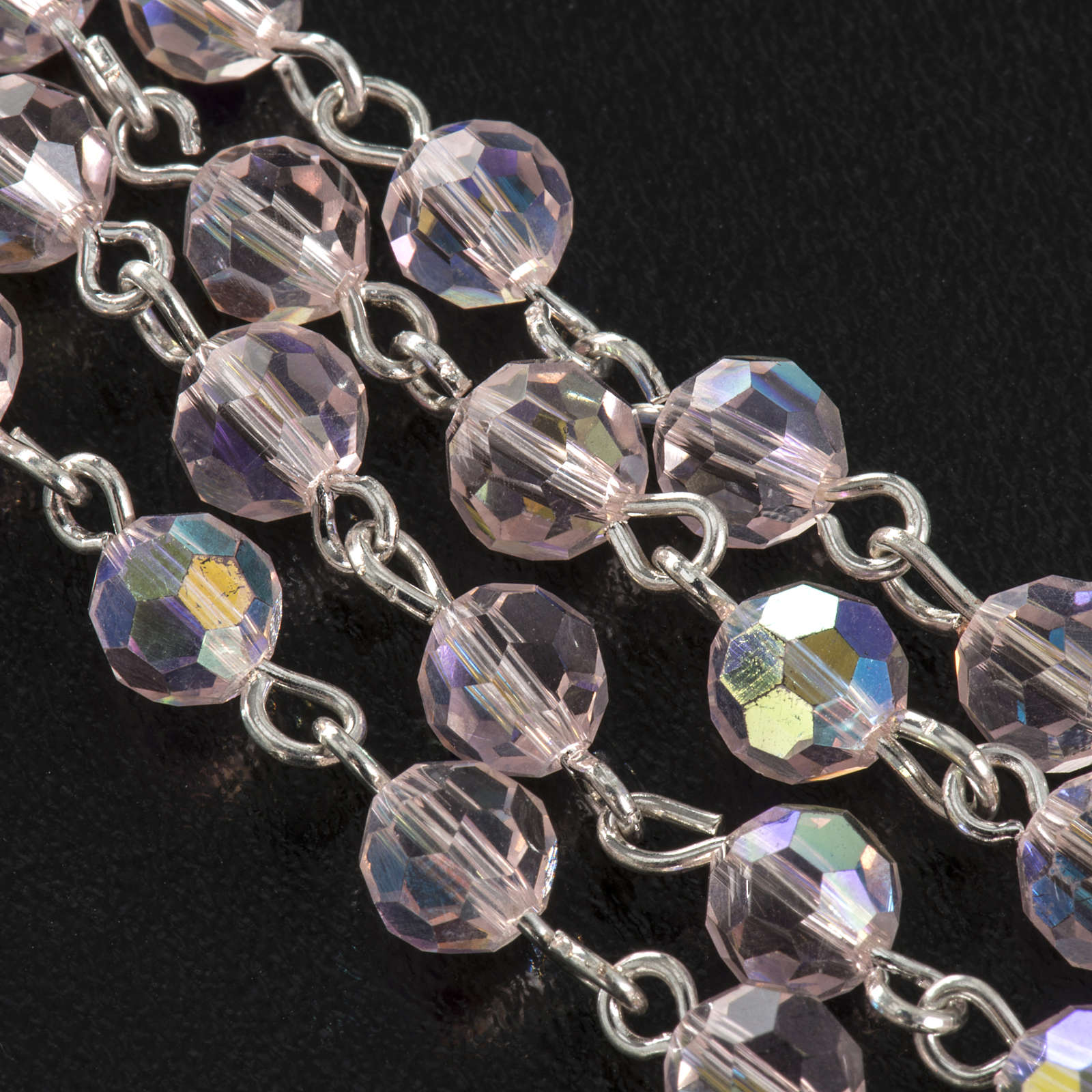 Rosary beads in crystal, 6mm, pink | online sales on HOLYART.com