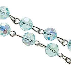 Rosary beads in crystal, 6mm, sea green