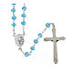 Rosary in opaque crystal and 800 silver, 6mm light blue s2