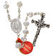 Rosary in opaque crystal and 800 silver, 6mm white s1