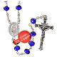 Rosary in opaque crystal and 800 silver, 6mm blue s1