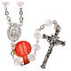 Rosary in opaque crystal and 800 silver, 6mm pink s1