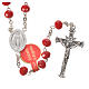 Rosary in opaque crystal and 800 silver, 6mm red s5