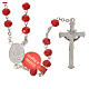 Rosary in opaque crystal and 800 silver, 6mm red s6