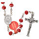 Rosary in opaque crystal and 800 silver, 6mm red s1