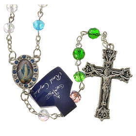 Rosary with Miraculous Medal in crystal 6mm