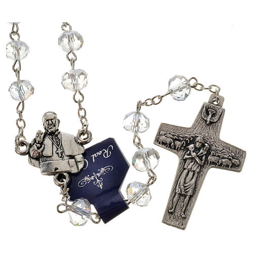 Rosary in crystal, Pope Francis 6x8mm 1