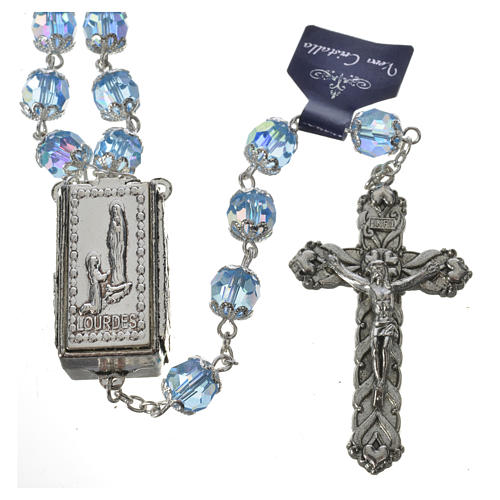 Rosary beads in crystal, 7mm Lourdes 2