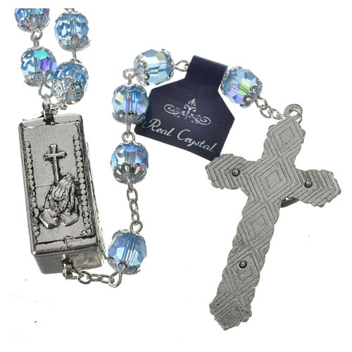 Rosary beads in crystal, 7mm Lourdes 3