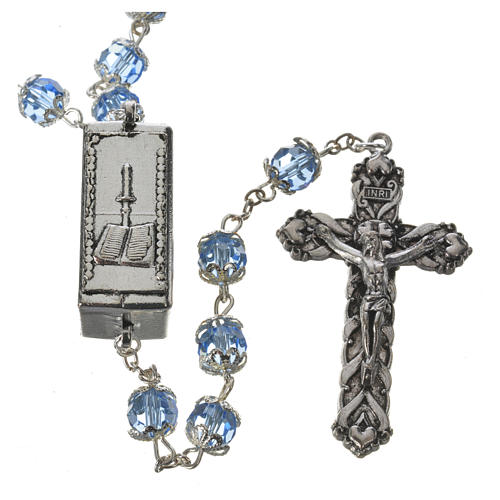 Crystal rosary 8mm with Lourdes medal 3