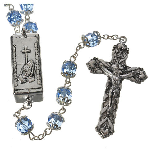 Crystal rosary 8mm with Lourdes medal 2