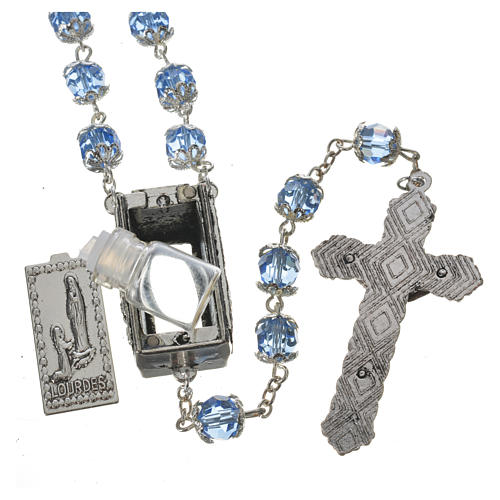 Crystal rosary 8mm with Lourdes medal 4