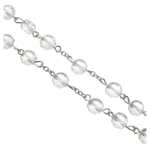 Rosary beads in frosted crystal 8mm white 3