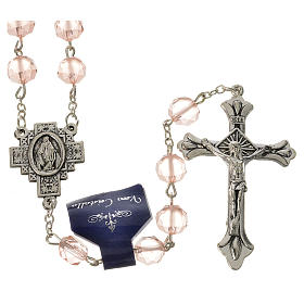 Rosary beads in frosted crystal 8mm pink