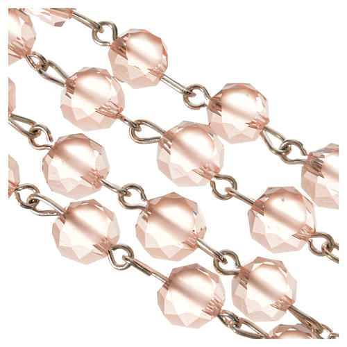 Rosary beads in frosted crystal 8mm pink 8