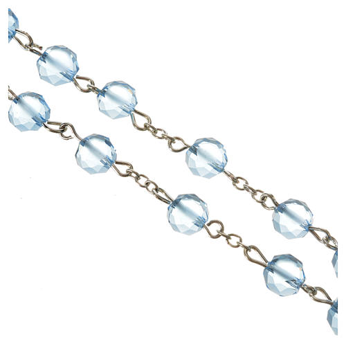Rosary with satin crystal grains, light blue 3