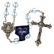 Rosary with satin crystal grains, light blue s1