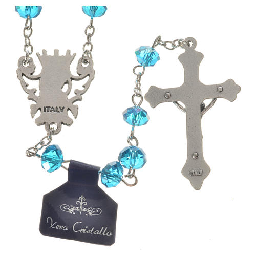Rosary beads with crystal and porcelain 8x6mm aquamarine 2