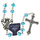 Rosary beads with crystal and porcelain 8x6mm aquamarine s1