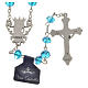 Rosary beads with crystal and porcelain 8x6mm aquamarine s2