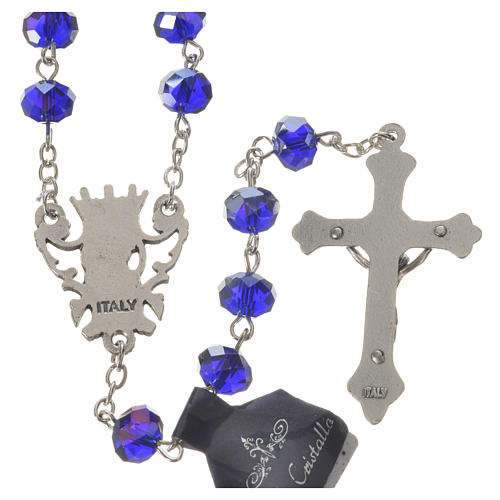 Rosary beads with crystal and porcelain 8x6mm blue 2