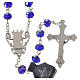 Rosary beads with crystal and porcelain 8x6mm blue s2