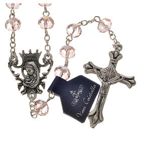 Rosary beads with crystal and porcelain 8x6mm pink