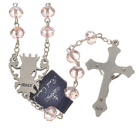 Rosary beads with crystal and porcelain 8x6mm pink