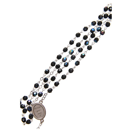 STOCK Rosary beads in iridescent crystal with Jubilee symbol 4mm black 3