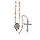 STOCK Rosary beads in iridescent crystal with Jubilee symbol 4mm peach pink s2