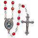 STOCK Rosary beads in iridescent crystal with Jubilee symbol 4mm red s1