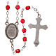 STOCK Rosary beads in iridescent crystal with Jubilee symbol 4mm red s2