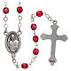 STOCK Rosary beads in iridescent crystal with Jubilee symbol 4mm ruby red s2
