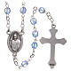 STOCK Rosary beads in iridescent crystal with Jubilee symbol 4mm light blue s2