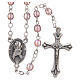 STOCK Rosary beads in iridescent crystal with Jubilee symbol 4mm pink s1