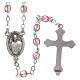 STOCK Rosary beads in iridescent crystal with Jubilee symbol 4mm pink s2