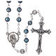 Rosary with 6 mm grains in blue crystal s1
