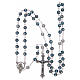 Rosary with 6 mm grains in blue crystal s4
