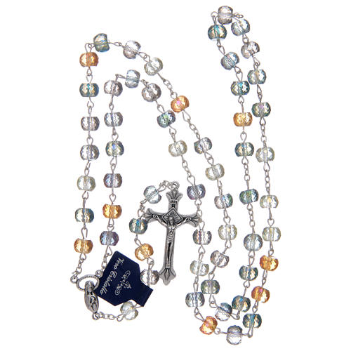 Rosary with crystal grains with shiny multicoloured cut 4